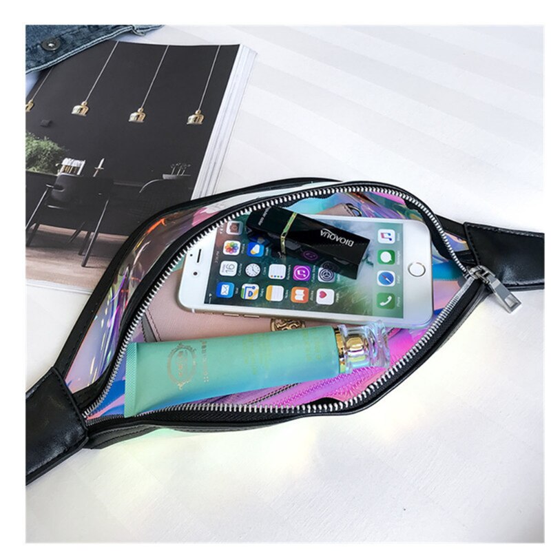 Spot Sports Satchel Outdoor Running Waterproof Bag PVC Transparent Reflective Chest Bag Crossbody Bag Laser Bag Storage