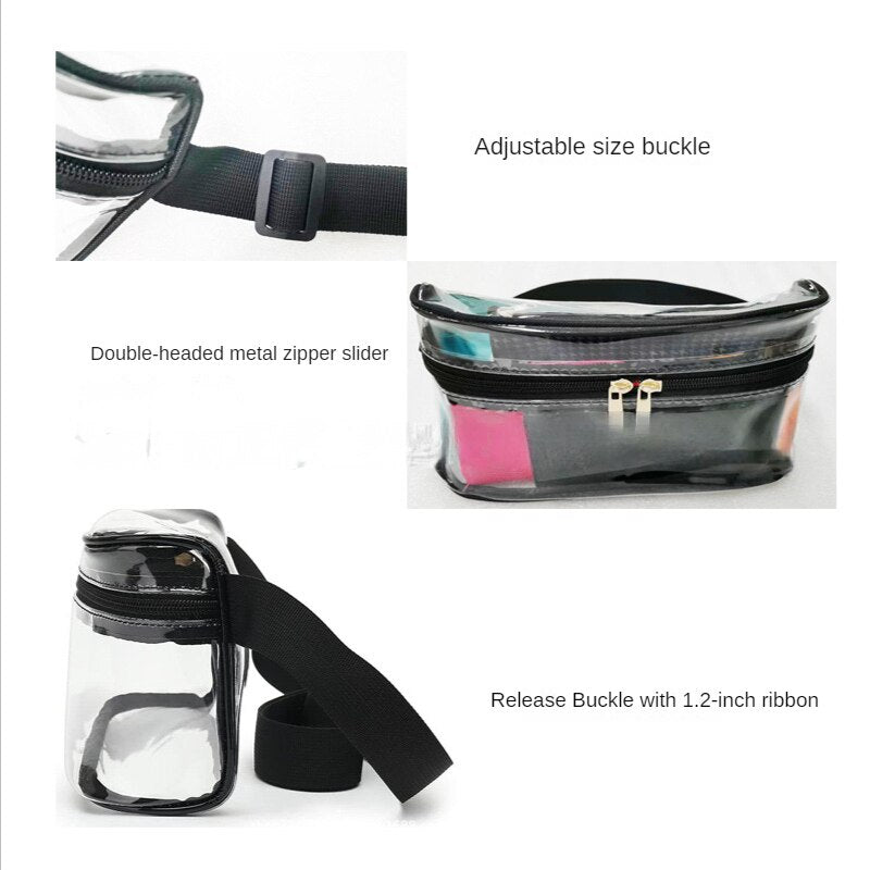 Hot Sale Sports Waist Bag PVC Transparent Waterproof Running Bag Travel Outdoor Fitness Diagonal Chest Storage Bag Storage