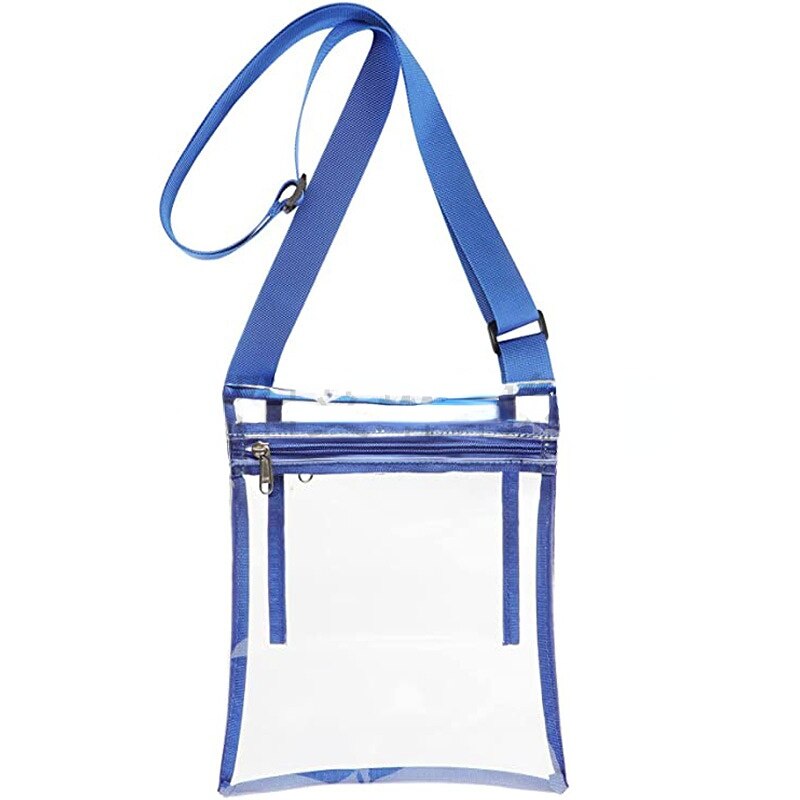 Transparent PVC Messenger Bag Adjustable Shoulder Strap Stadium Transparent Bag Outdoor Travel Sports Storage Bag Storage