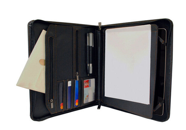 PU Leather Portfolio Folders Case Look Professional at Work with Notebook Holder Secure Personal & Business Supplies