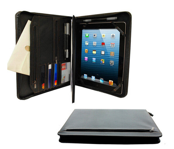 PU Leather Portfolio Folders Case Look Professional at Work with Notebook Holder Secure Personal & Business Supplies