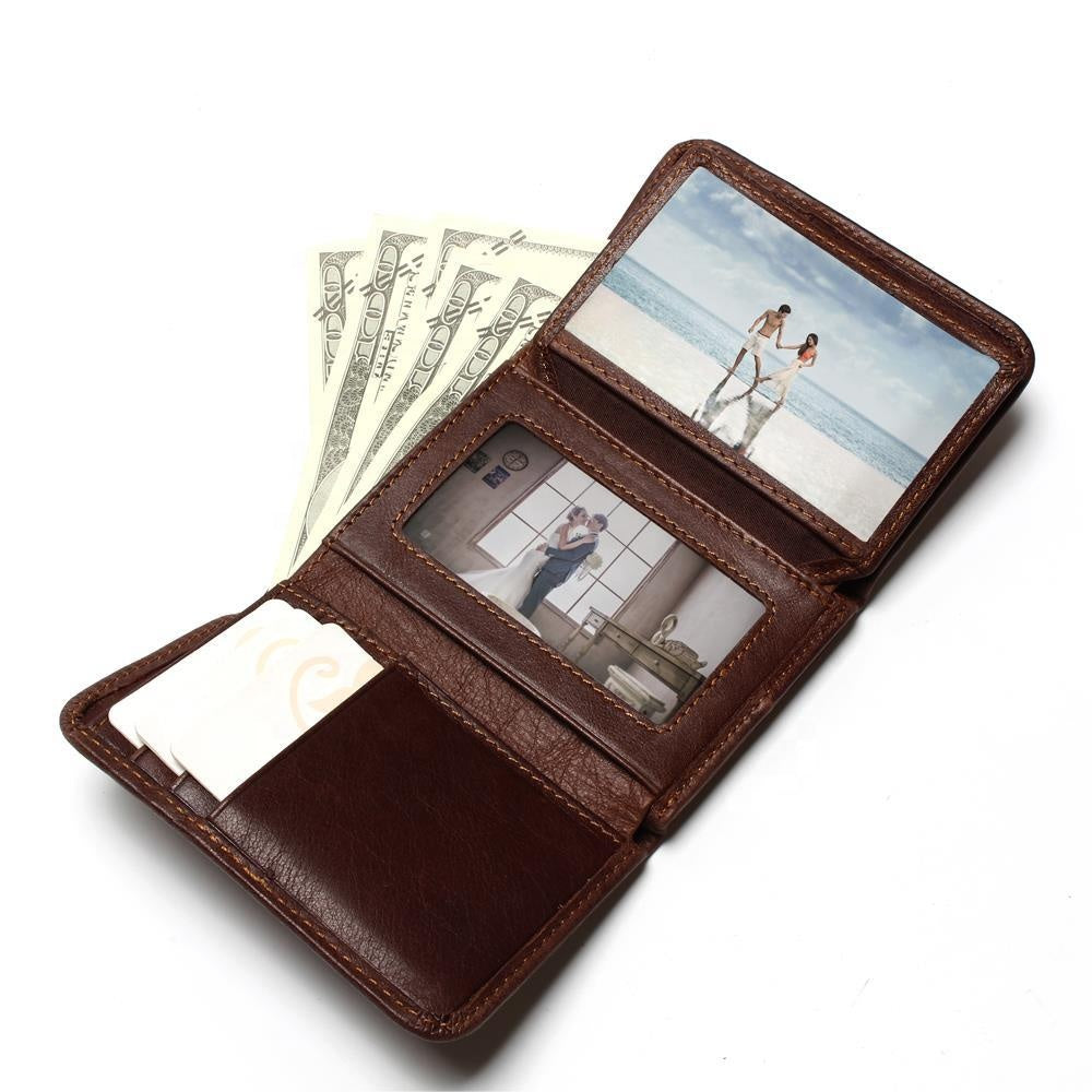 wholesale custom Genuine Leather purse 14 cards slots vintage short bifold Hand made pu leather wallet with men coin pockets