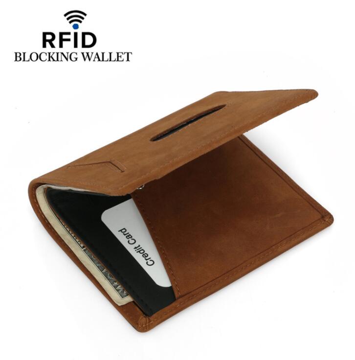 2021 Hot selling RFID  cheap wallet waterproof short genuine leather wallet for men