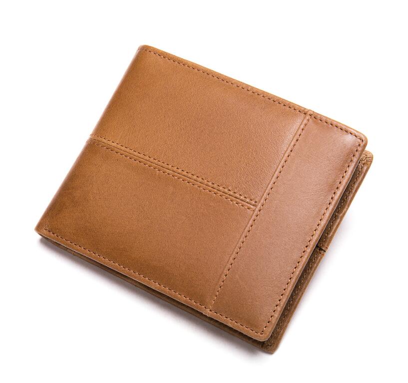 2021 Amazon men retro leather wallet cowhide business swipe card RFID wallet men