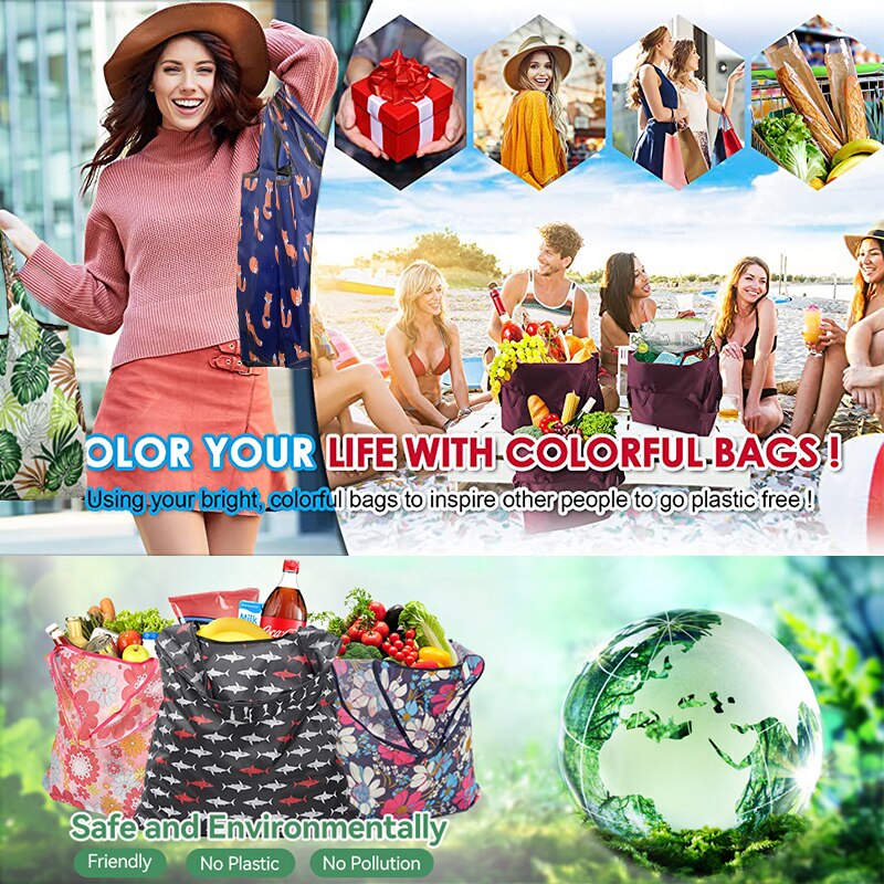 24 x Portable folding shopping bag Oxford bags Lightweight bag Foldable Waterproof ripstop Shoulder Bag Handbag