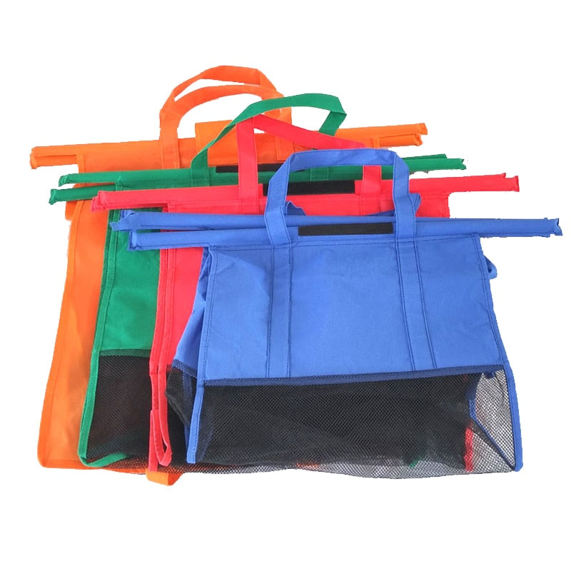 4-piece set of supermarket shopping cart thermal insulation non-woven bag tube European &American supermarket cart shopping bag