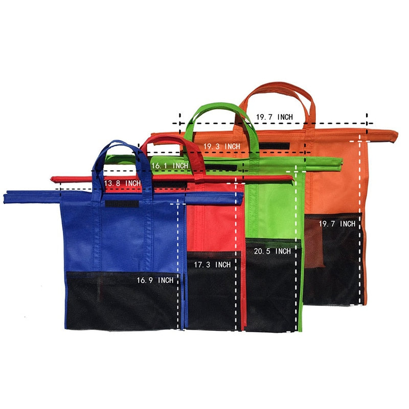 4-piece set of supermarket shopping cart thermal insulation non-woven bag tube European &American supermarket cart shopping bag