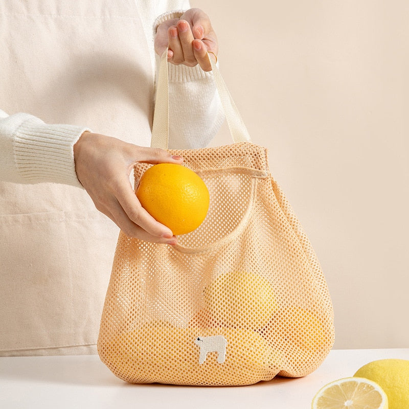 Fruit and vegetable hanging bag multi-functional portable environmental protection shopping bag superpods  canvas bag